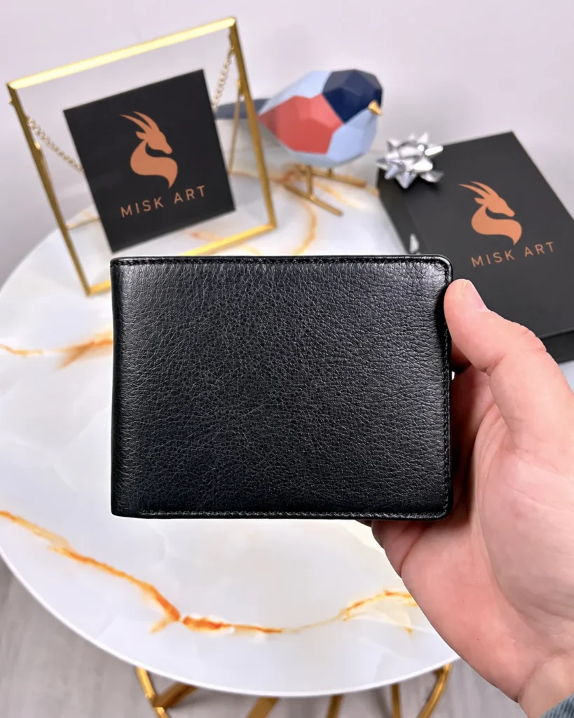 MISK ART Men's Leather Wallet — Black, 2016 — product detail
