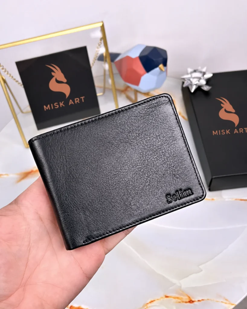 MISK ART Men's Leather Wallet — Black, 2016 — product detail
