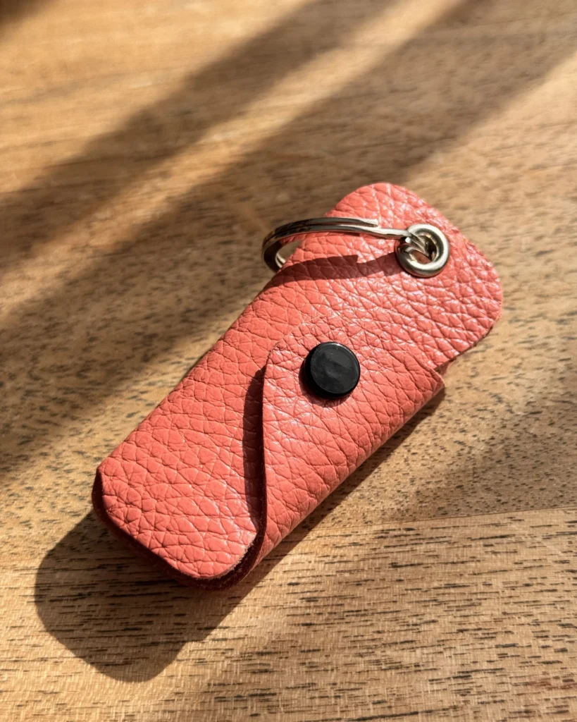 Leather Keyring — Salmon, 2094 — product view 1