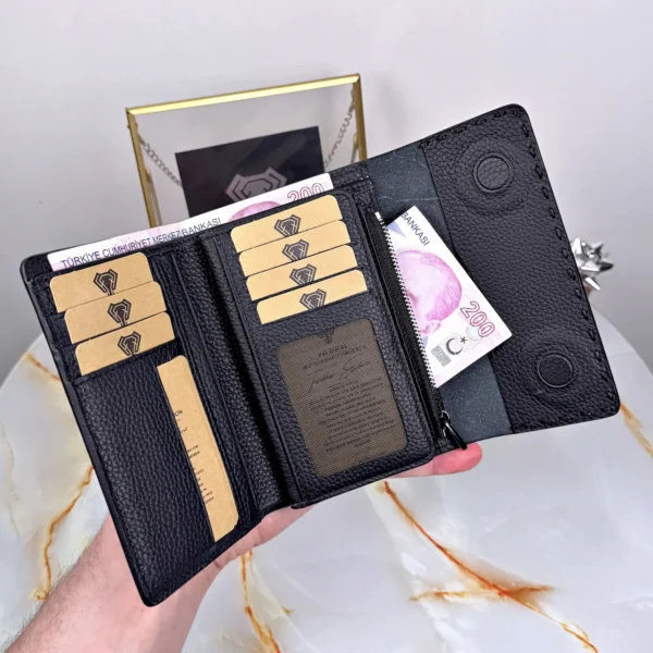 Women's Leather Wallet — Black, Guti, 2095 — product view 1