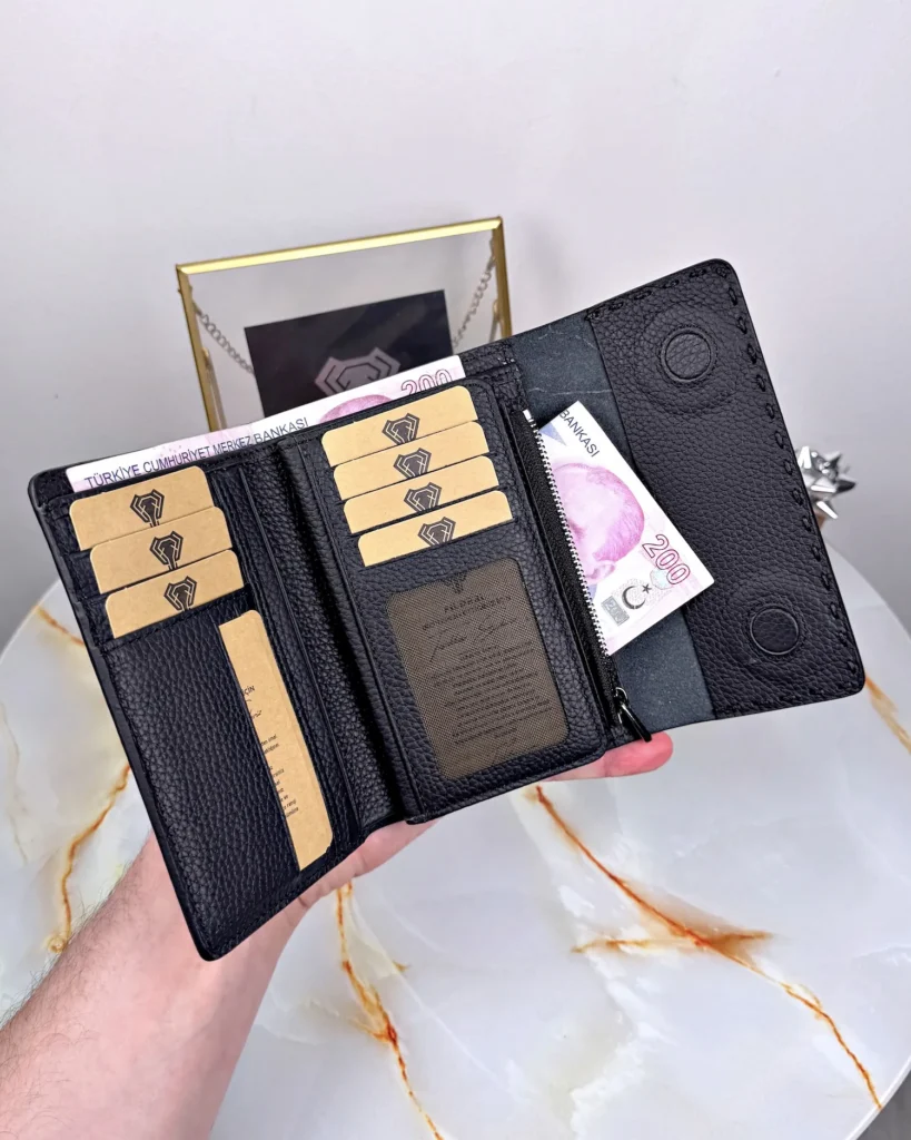 Women's Leather Wallet — Black, Guti, 2095 — product view 1