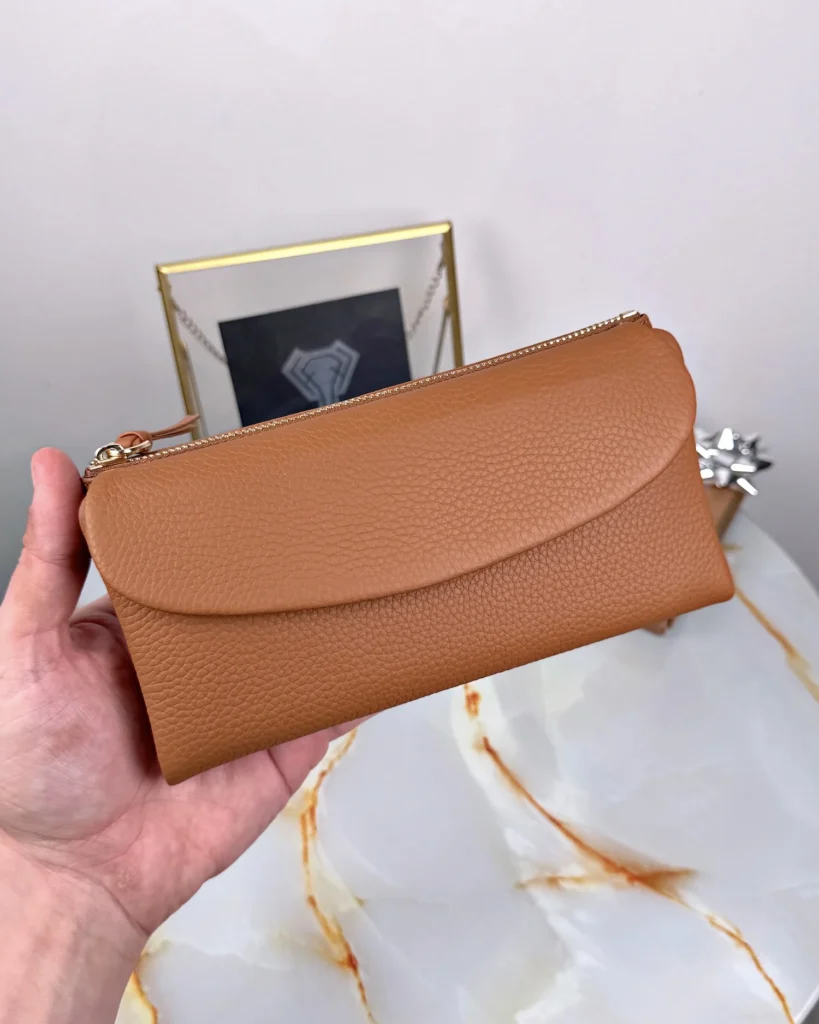 Leather Phone Wallet — Cognac, 2049 — product view 2
