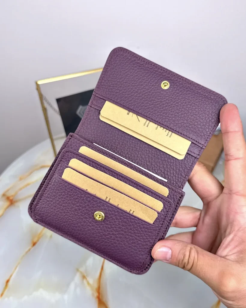 Leather Card Holder — Purple, 2098 — product view 2