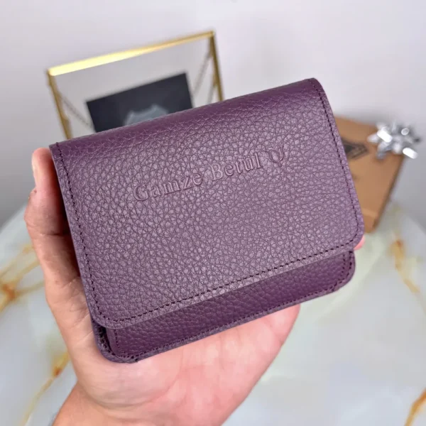 Leather Card Holder — Purple, 2098 — product view 1