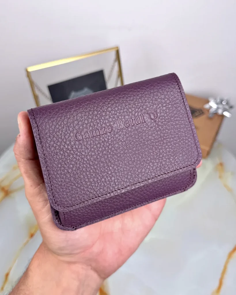 Leather Card Holder — Purple, 2098 — product view 1