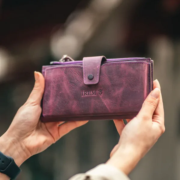 Leather Phone Wallet — Purple, 2032 — product view 1