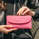 Women's Leather Wallet — Pink, 2049 — product view 1