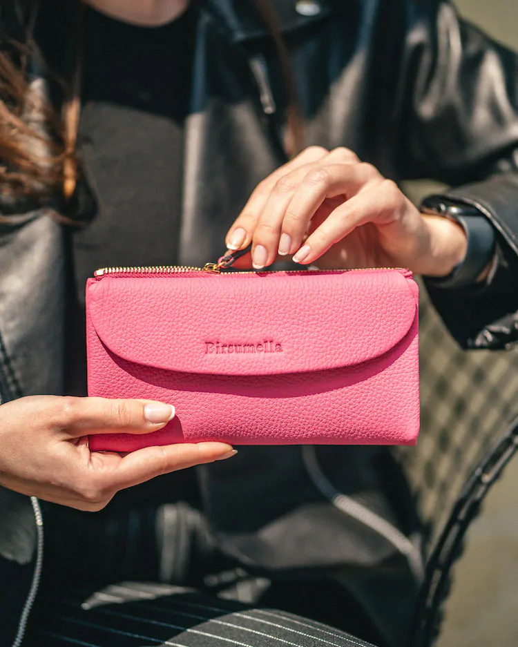 Women's Leather Wallet — Pink, 2049 — product view 1
