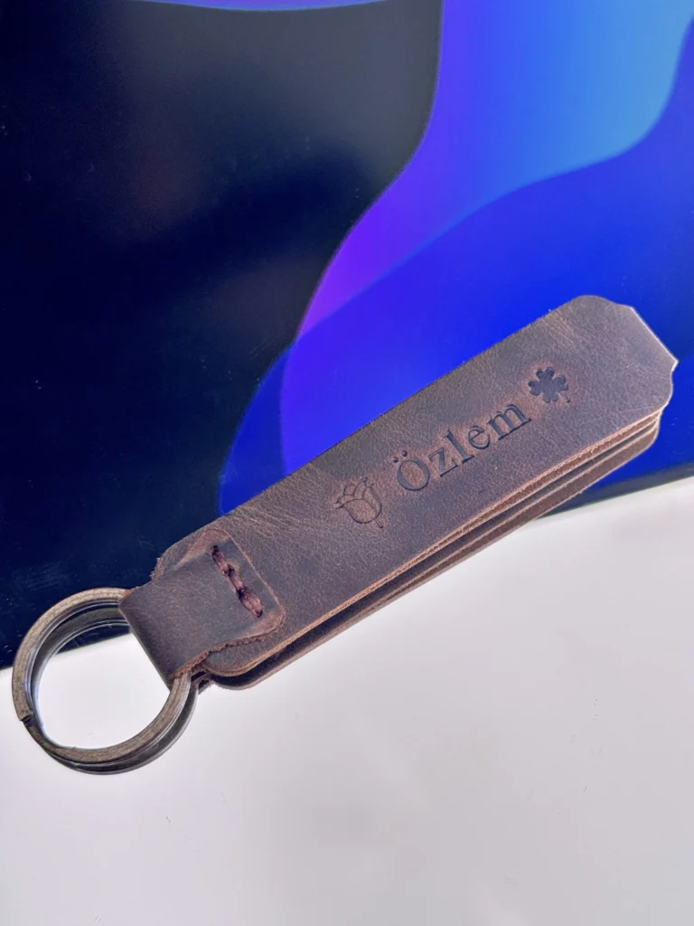 Leather Keyring — Brown — product view 1