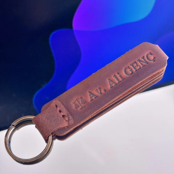 Leather Keyring — Hazelnut Brown — product view 1