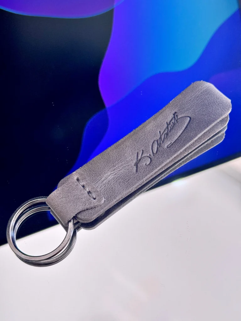 Leather Keyring — Gray — product view 1