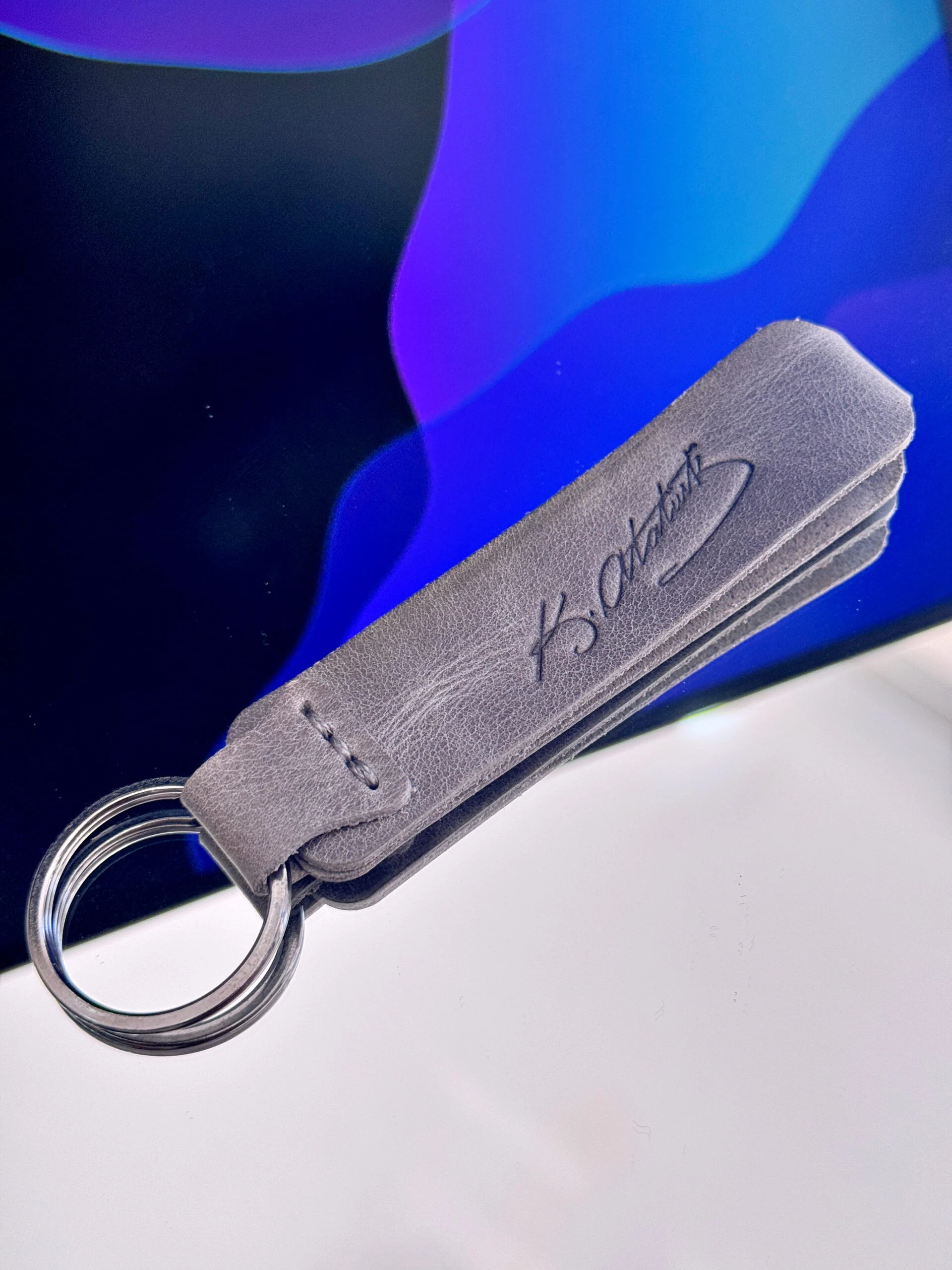 filderi-123804-ed37cf5fd4b4 Leather Keyring — Gray — product view 1