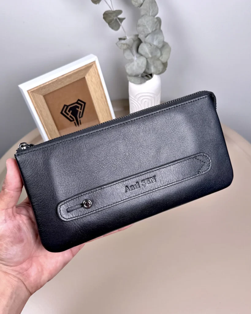 Men's Leather Handbag — Glossy Black, 2029 — product view 1
