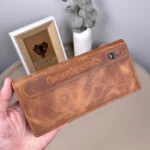Leather Phone Wallet — Hazelnut Brown, 2028 — product view 1