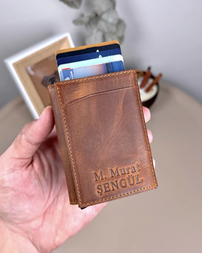 Leather Pop-up Wallet — Hazelnut Brown, 2001 — product view 1