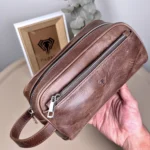 Zip Leather Handbag — Brown, 2109 — product view 1