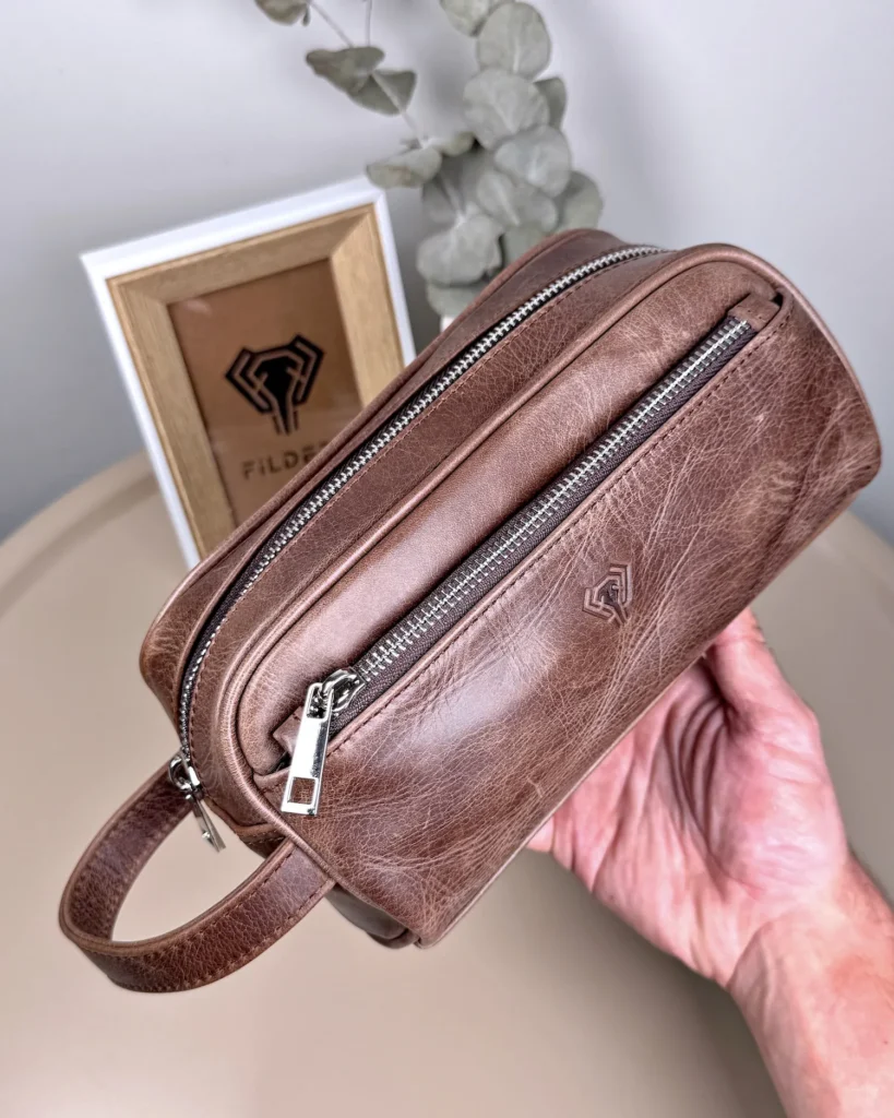 Zip Leather Handbag — Brown, 2109 — product view 1