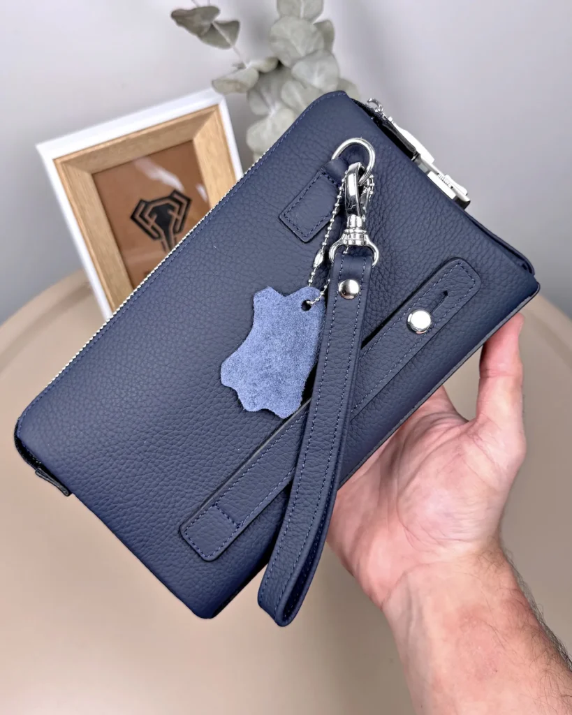 Men's Leather Handbag — Navy, 2105 — product view 2
