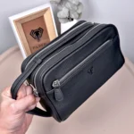 Large Men's Leather Handbag — Matte Black, 2104 — product view 1