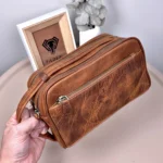 Large Men's Leather Handbag — Hazelnut Brown, 2104 — product view 1