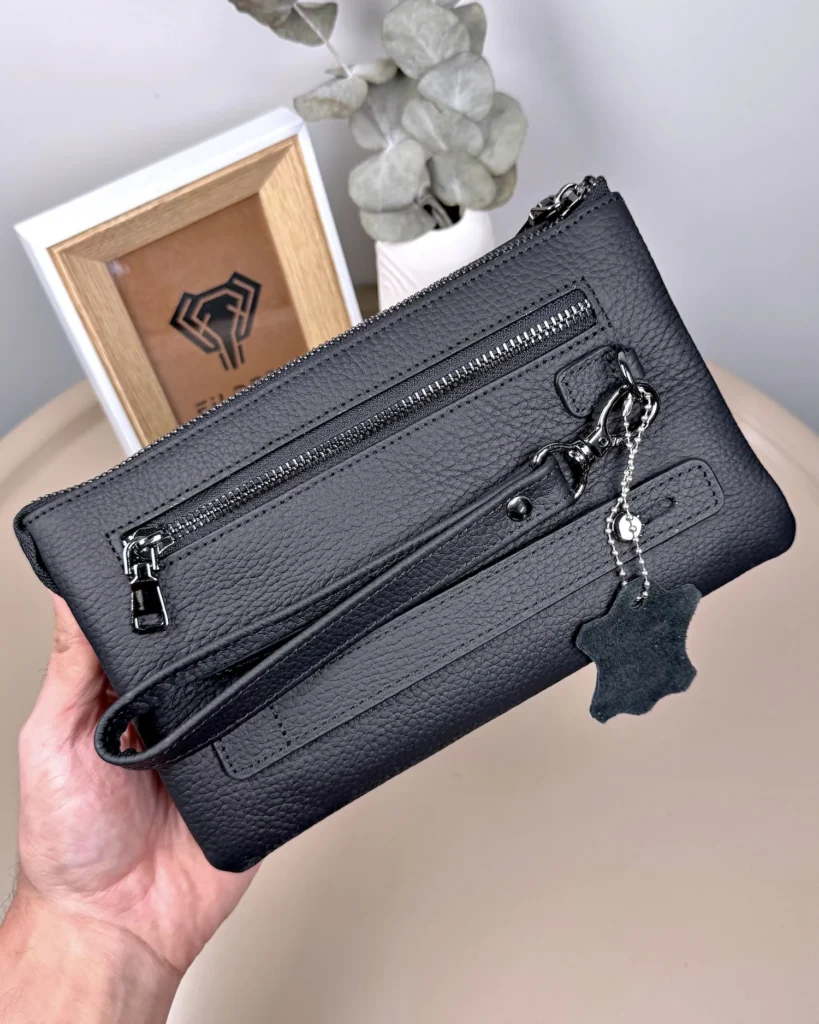 Men's Leather Handbag — Matte Black, 2113 — product view 1