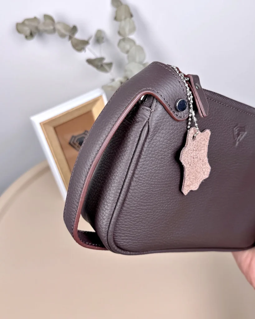 Men's Leather Handbag — Matte Brown, 2101 — product view 2