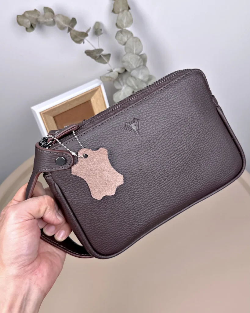 Men's Leather Handbag — Matte Brown, 2101 — product view 1