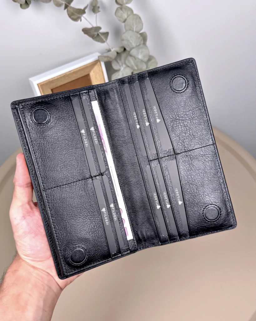 Leather Phone Wallet — Black, 2128 — product view 2