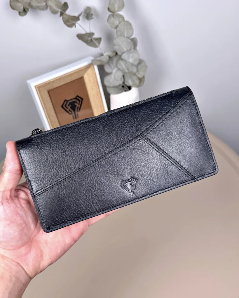 Leather Phone Wallet — Black, 2128 — product view 1