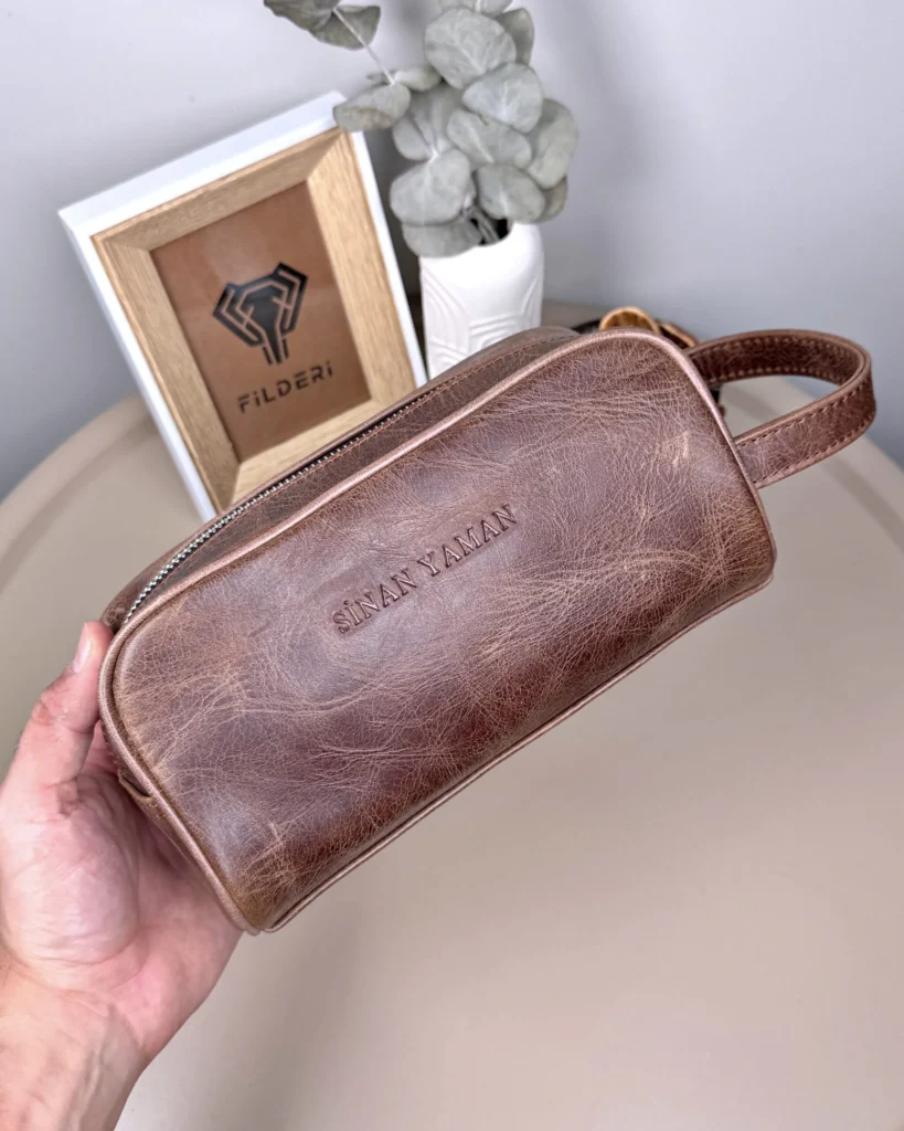 Zip Leather Handbag — Brown, 2109 — product view 2