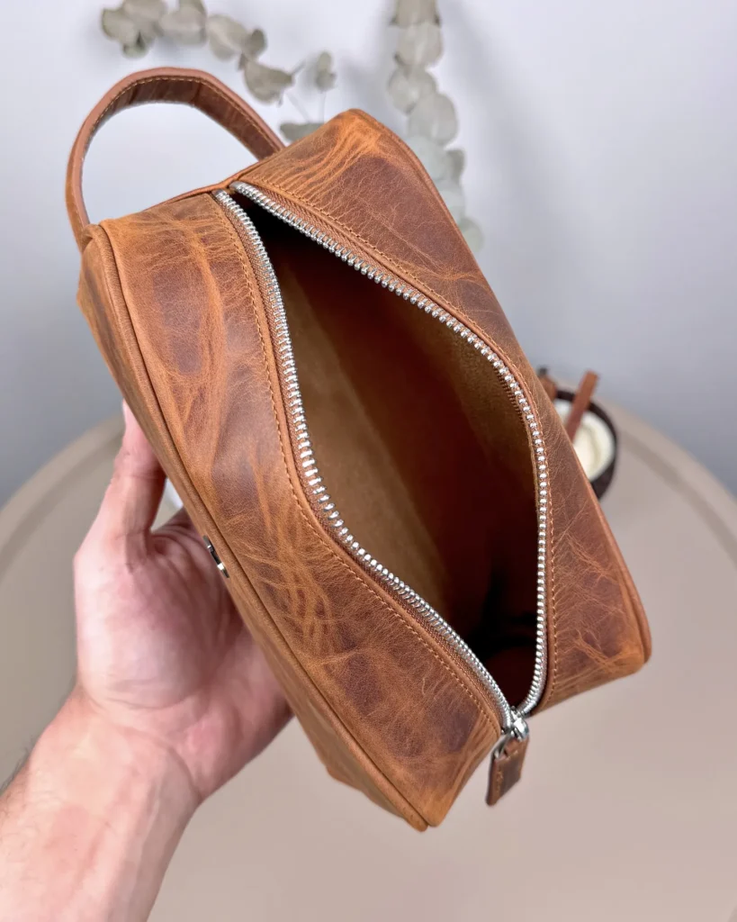 Distressed Zip Leather Handbag — 2123 — product view 2