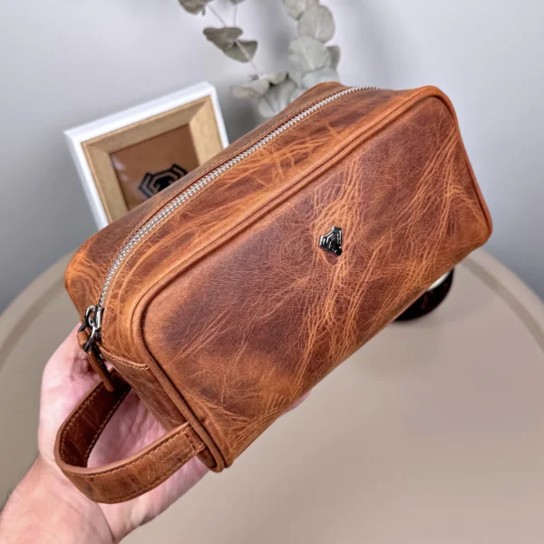 Distressed Zip Leather Handbag — 2123 — product view 1