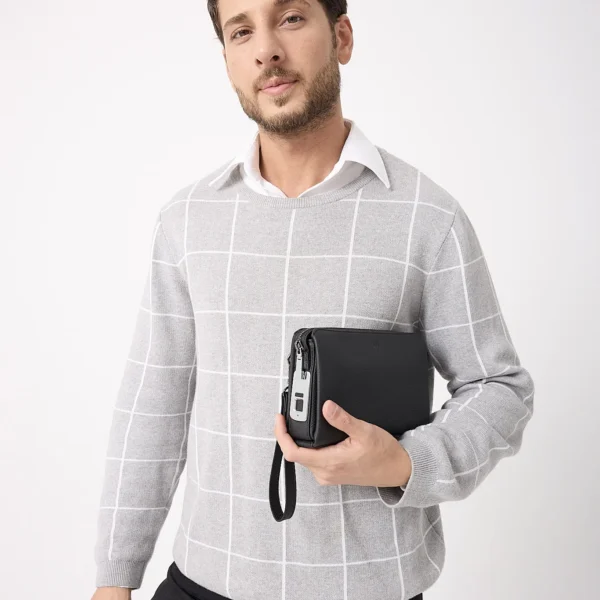Men's Leather Handbag — Black, 2125 — product view 1