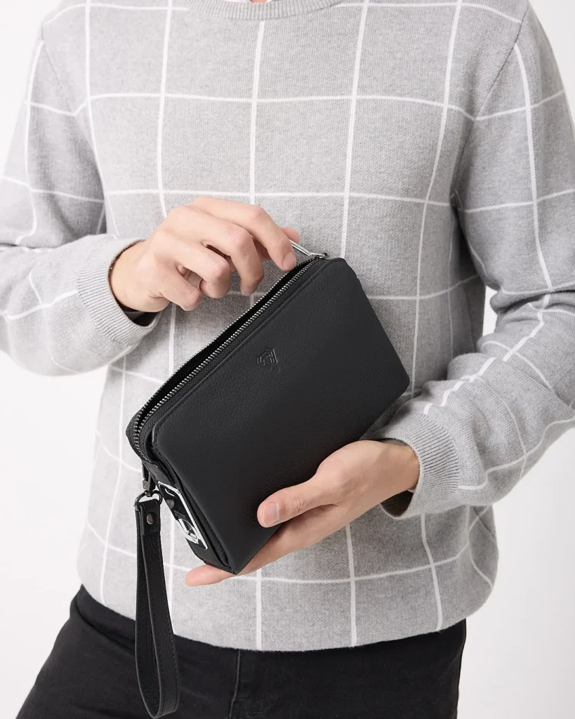 Men's Leather Handbag — Black, 2125 — product view 2