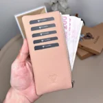 Long Zip Leather Card Holder — Blush, 2127 — product view 1