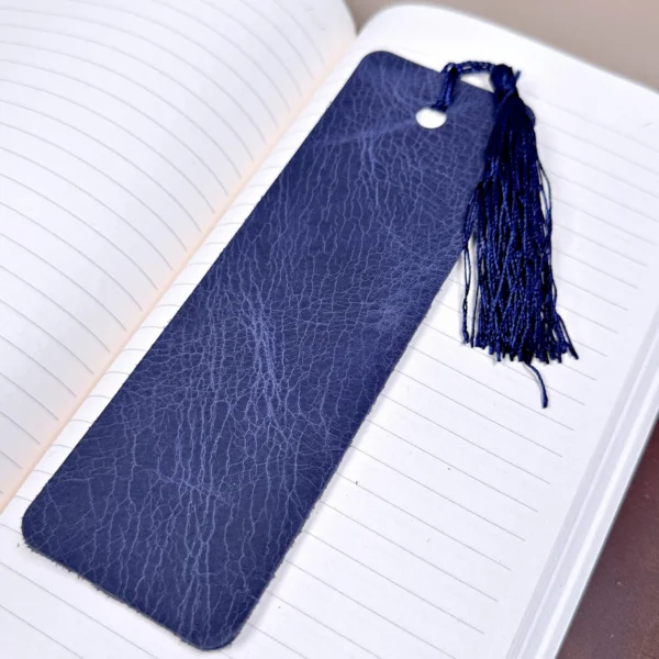 Leather Bookmark — Navy — product view 1