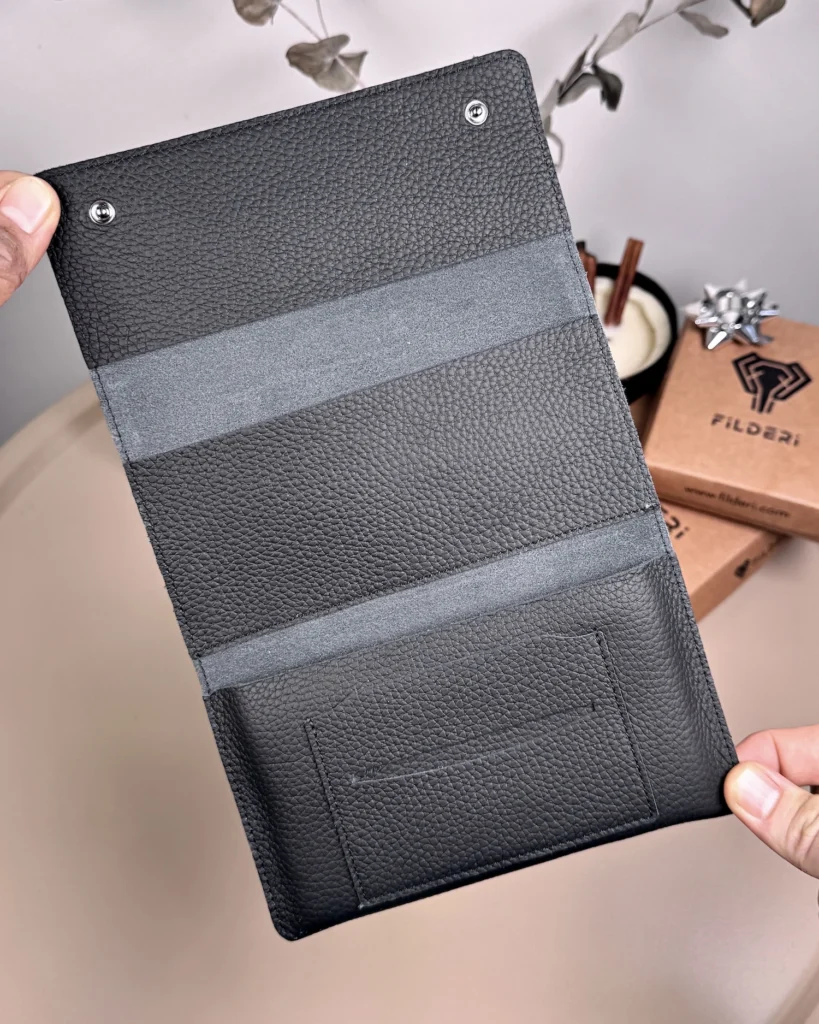 Leather Tobacco Pouch — Matte Black, 2131 — product view 1