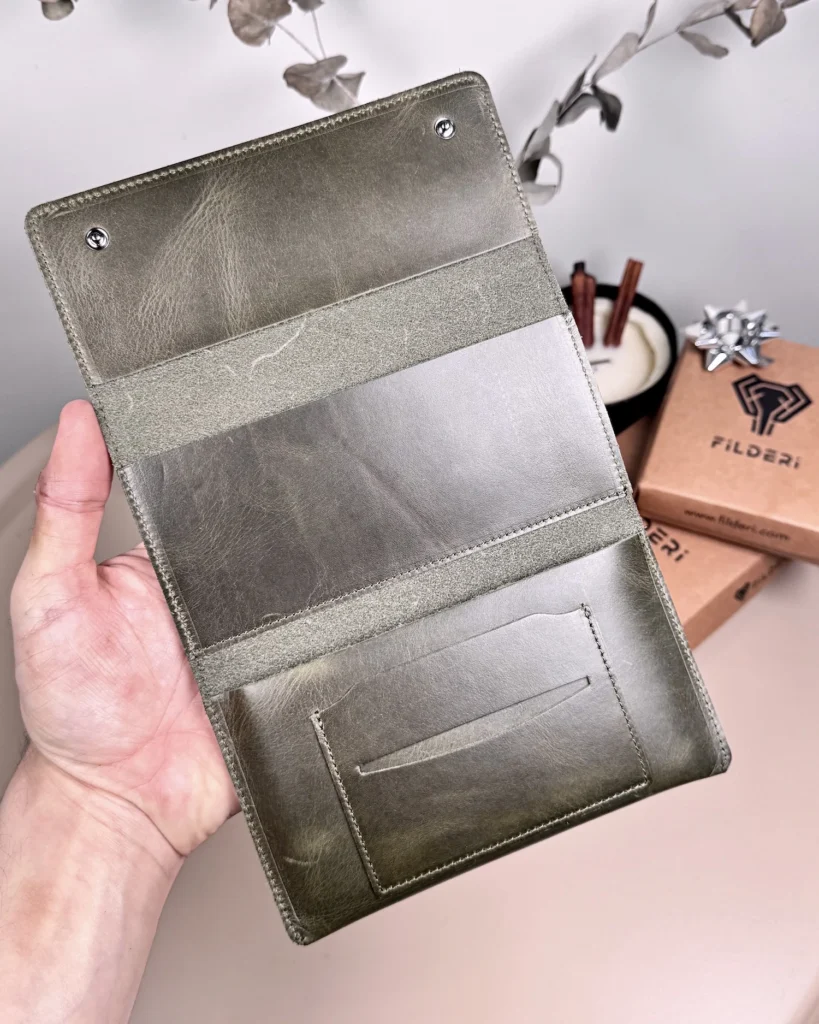 Leather Tobacco Pouch — Green, 2131 — product view 1