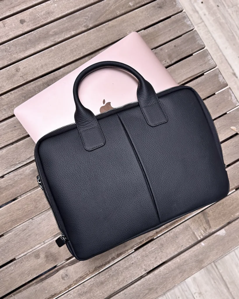 Leather Laptop Sleeve — Black, 2136 — product view 2