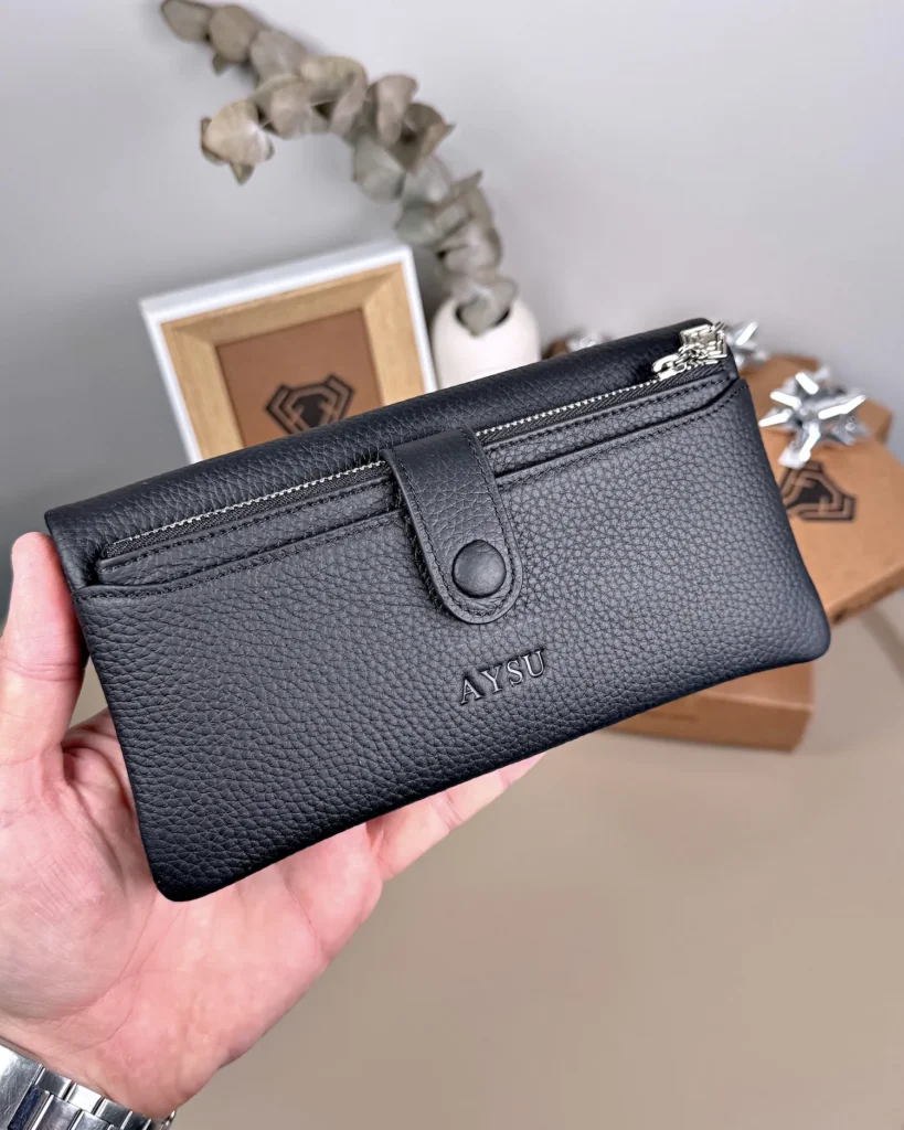Leather Phone Wallet — Black, 2134 — product view 1