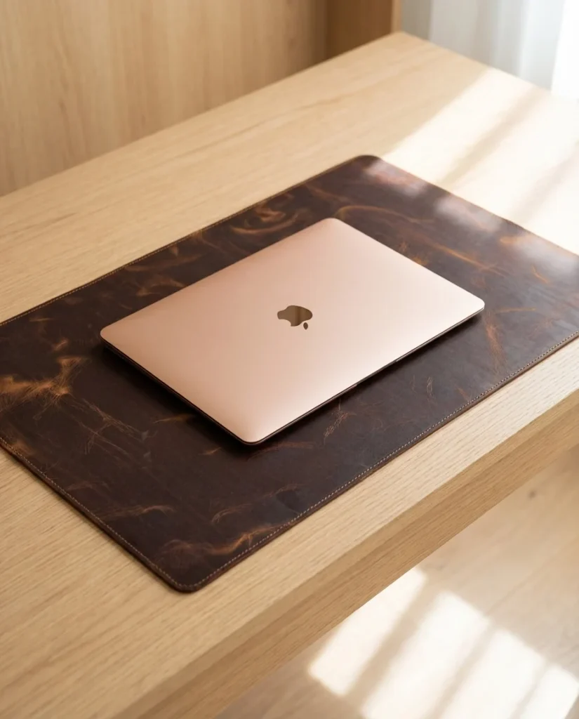 Leather Mouse Pad — Hazelnut Brown, 2141 — product view 2