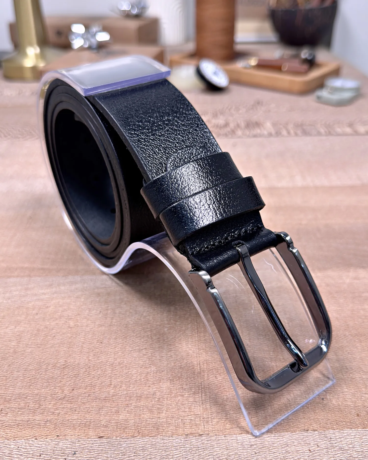 filderi-176710-0b5c07b3990e Men's Leather Belt — Black, Denim Style — product view 1
