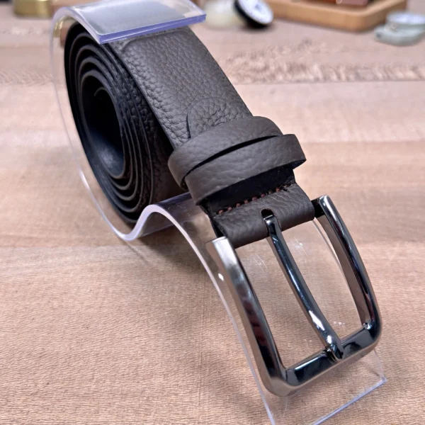 Men's Leather Belt — Dark Brown, Dress Style — product view 1