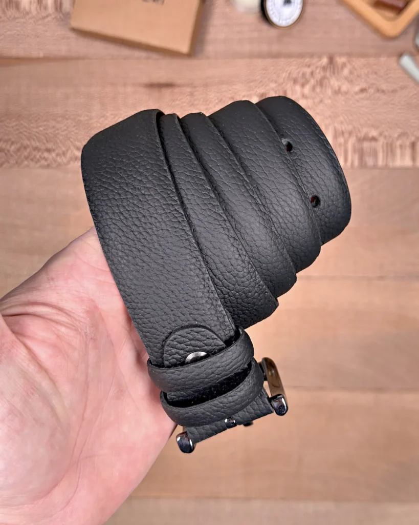 Men's Leather Belt — Matte Black — product view 2