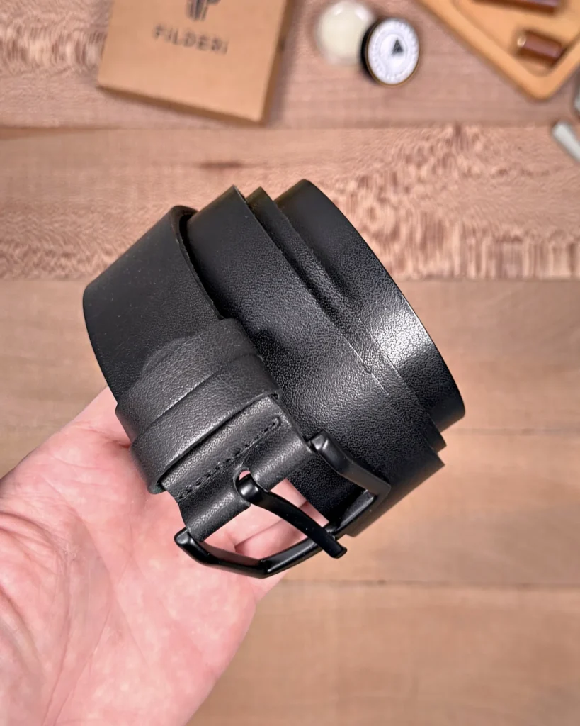 Men's Leather Belt — Black — product view 2