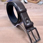 Men's Leather Belt — Brown, Dress Style — product view 1