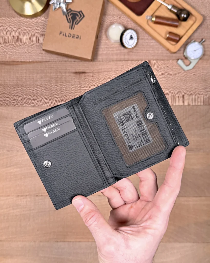 Leather Wallet — Black, Ultra Elite, 2044 — product view 2