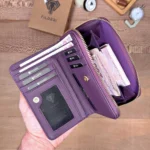 Women's Leather Wallet — Purple, 2091 — product view 1