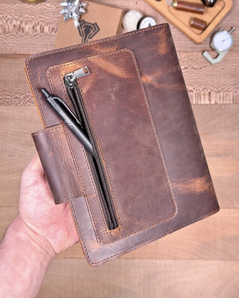 Distressed Leather Organizer — Hazelnut Brown, 2143 — product view 2