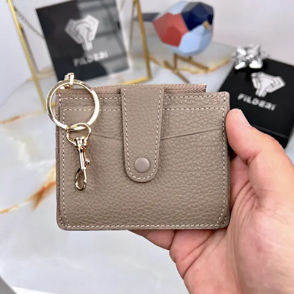 Leather Card Holder — Taupe, 2052 — product view 1